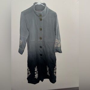 Johnny Was Los Angeles Slate Blue Ombré Jacket/Swing Coat/ Dress